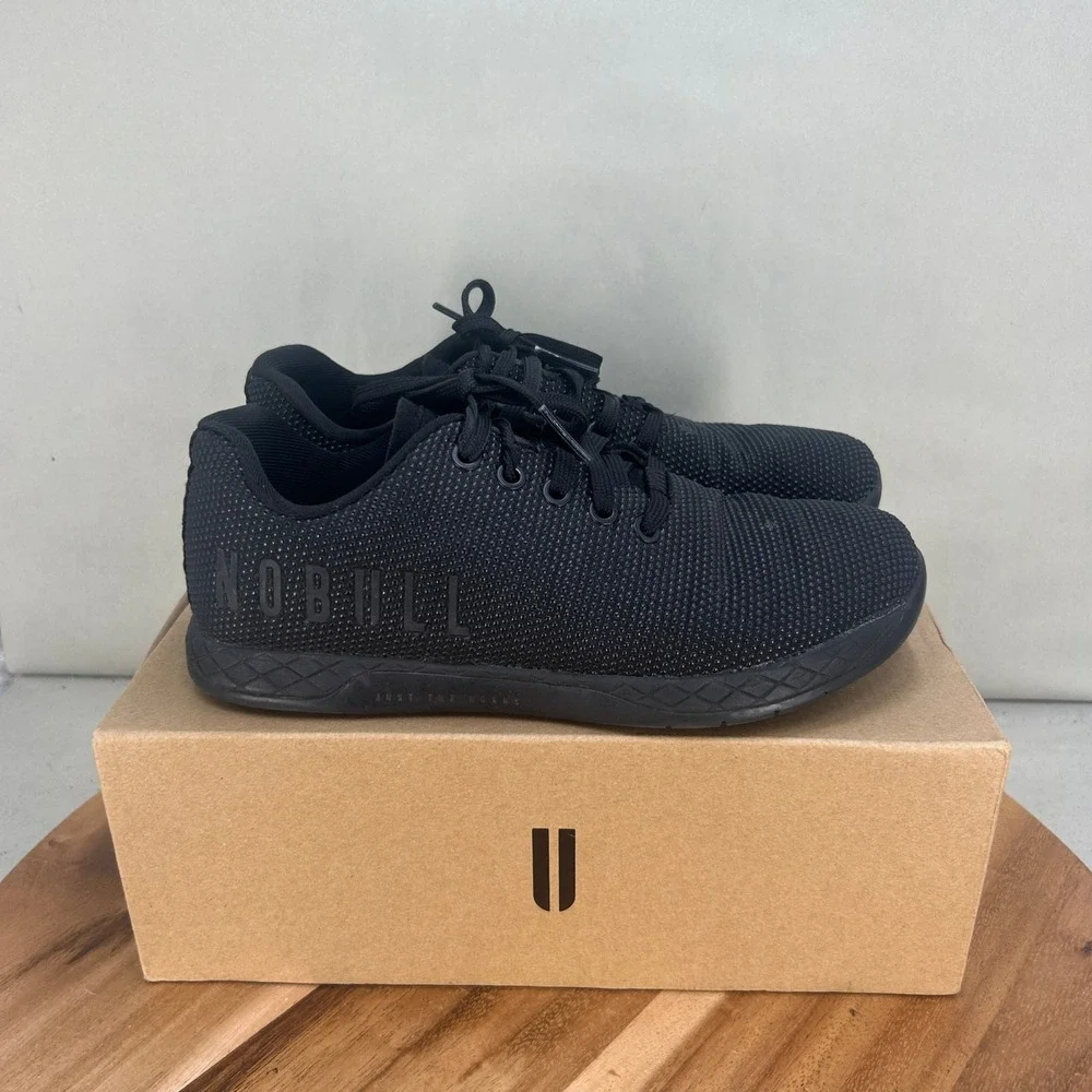 NOBULL Outwork Black SuperFabric Training Shoes Mens 6.5 Womens 8 Gym Workout
